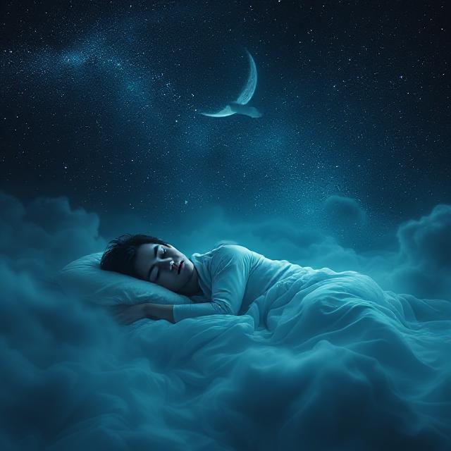Peaceful sleep and restful night representing insomnia relief